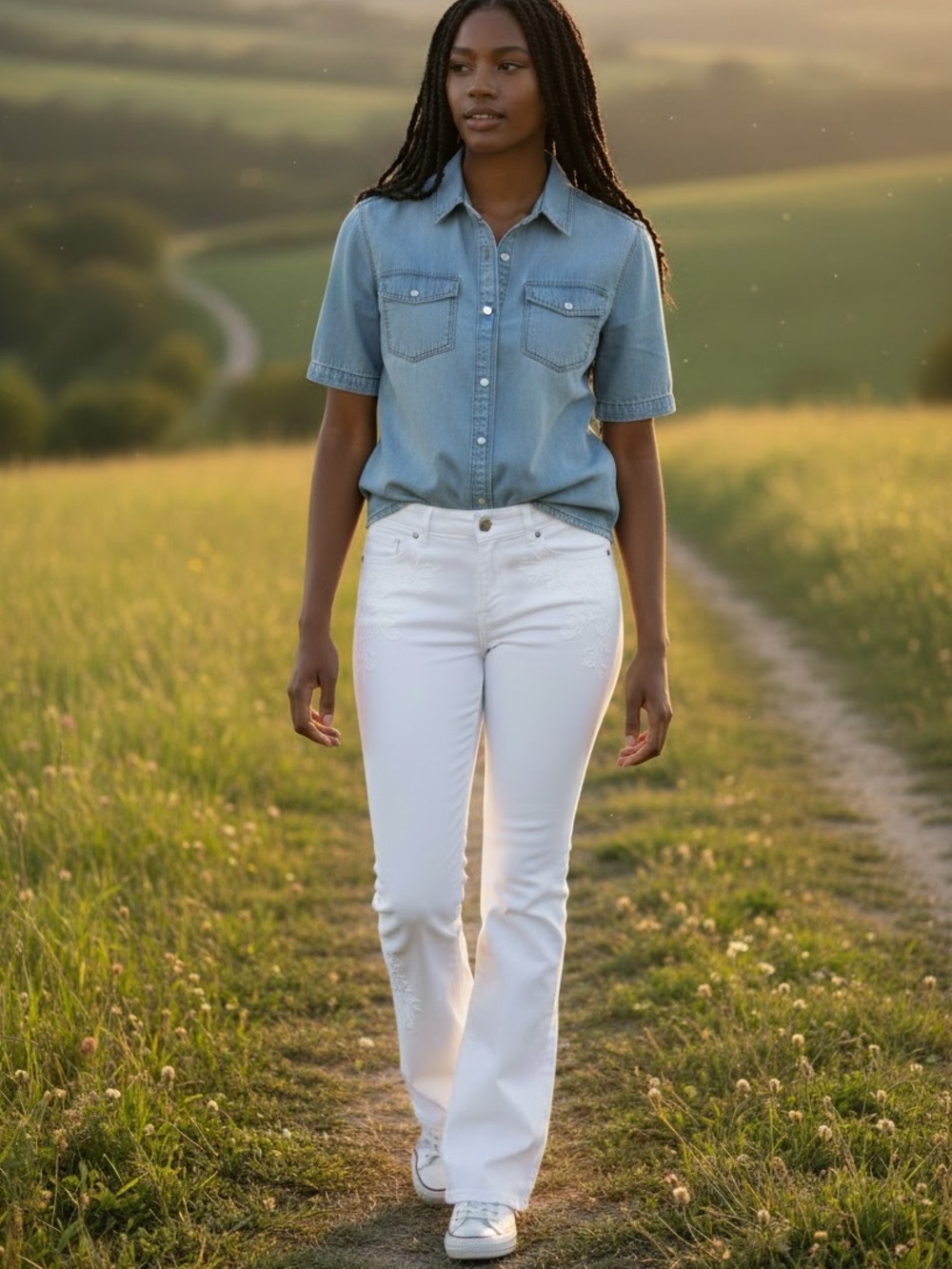 INC International Concepts White Denim Boyfriend Jeans (E-1)